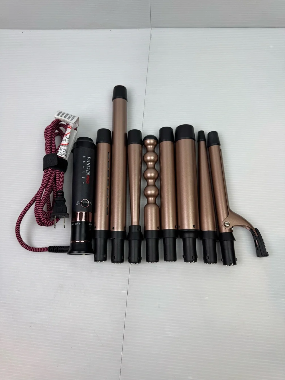 Parwin Pro Beauty 8-in-1 Curling Iron Set Rose Gold 8 Interchangeable Barrels In